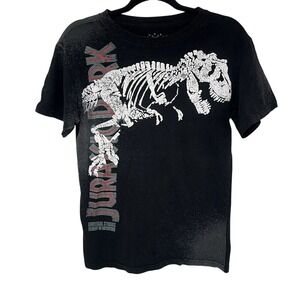 Vintage 2000's Universal Studios Mens Black Jurassic Park Cotton T-Shirt Small